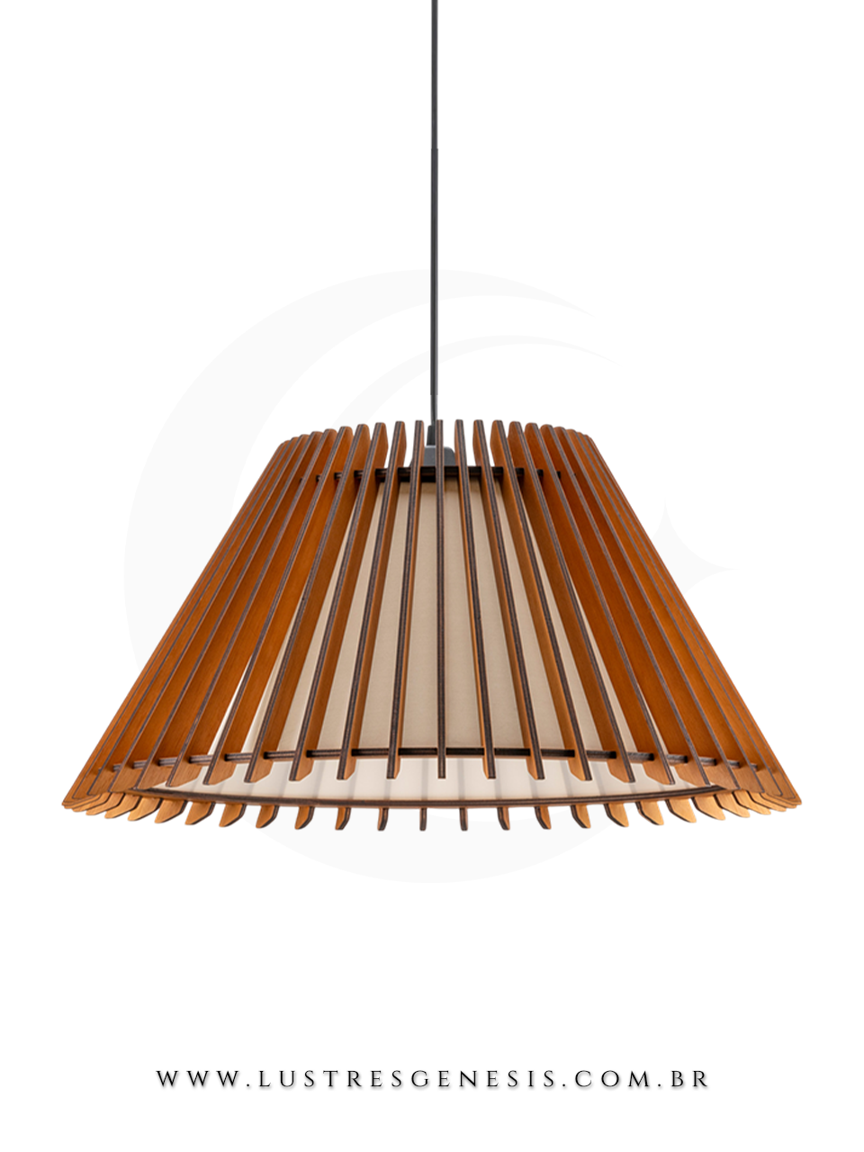 Luminaria Pendente de Madeira LMC648 E27 Ø60cm, Mesa Area Gourmet, Balcao de cozinha, Sala de Jantar, Cozinha